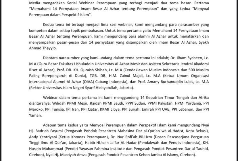 AKTA dan Sanad Media Adakan Webinar Perempuan